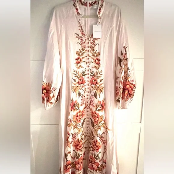 💐 Zimmermann Vacay Billow belted  floral linen maxi dress 💐 - Picture 10 of 16